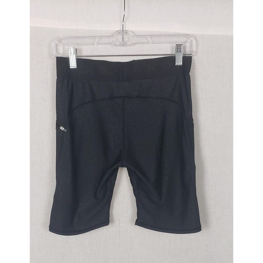 Actively Black Compression Shorts Womens L Black Zip Pockets Performance - Picture 2 of 8